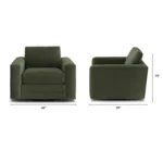 Riley 42_ Grand Velvet Swivel Chair - Hale Fir Green