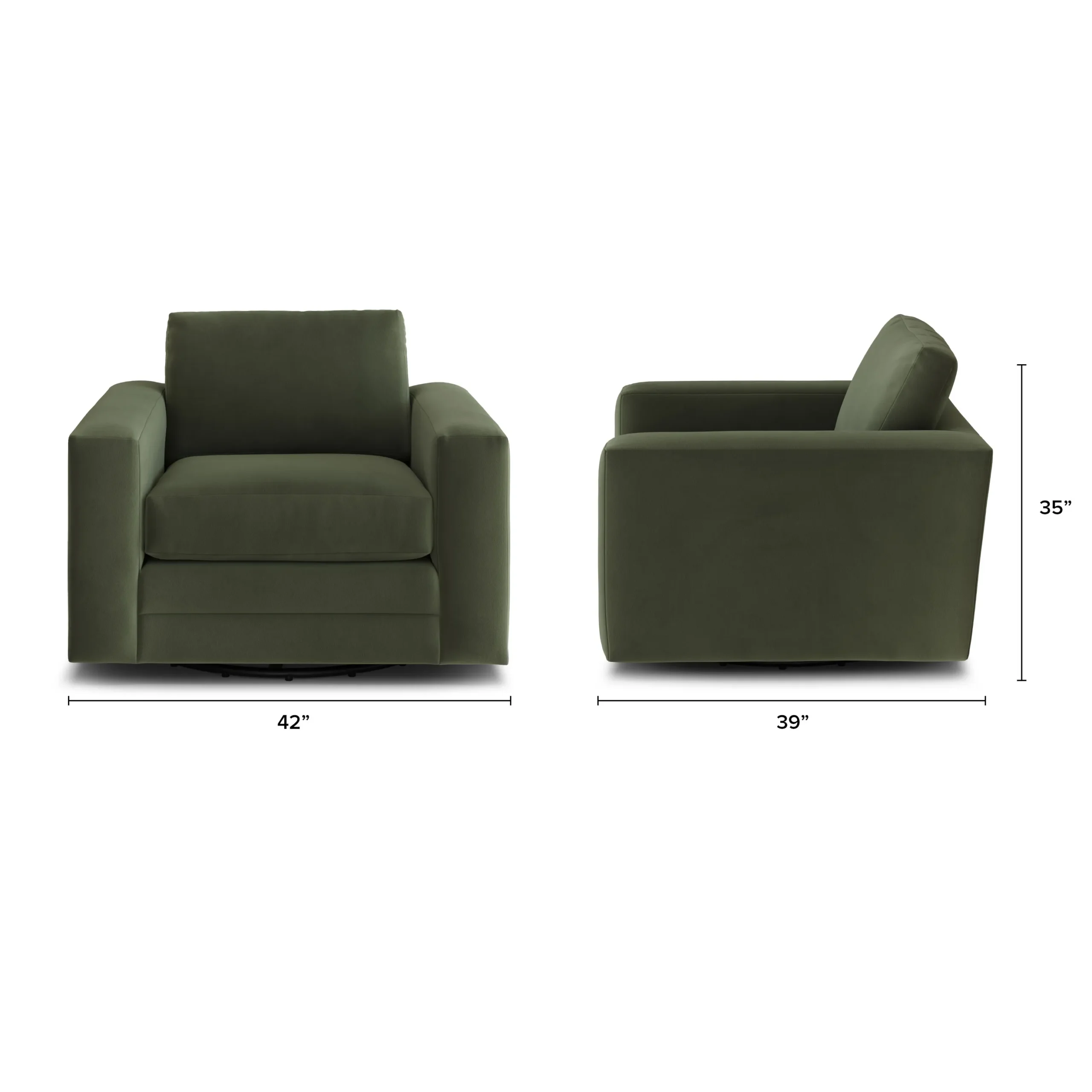 Riley 42_ Grand Velvet Swivel Chair - Hale Fir Green - Image 2