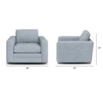 Riley 42_ Grand Swivel Chair - Silver Light Blue