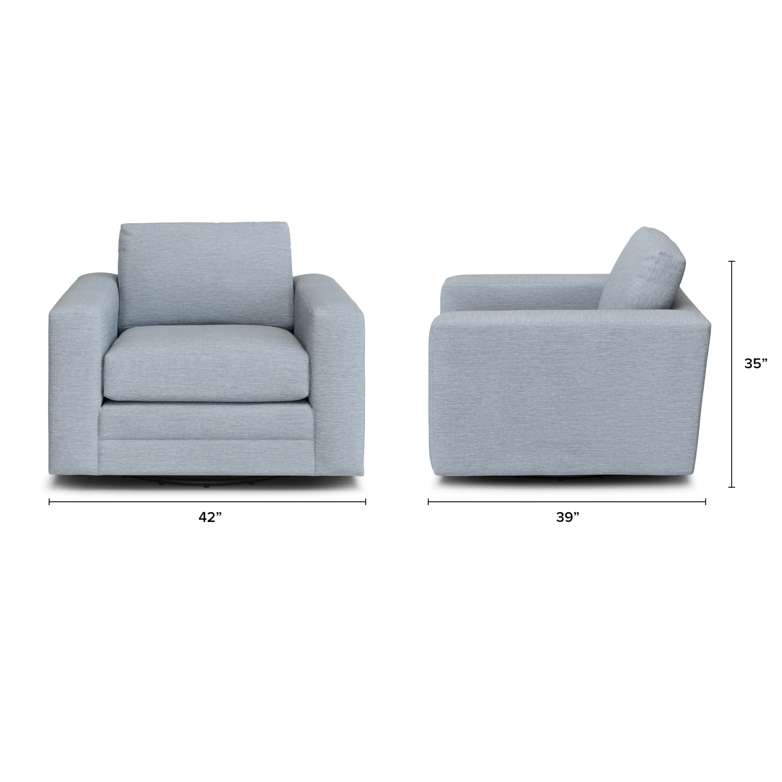 Riley 42_ Grand Swivel Chair - Silver Light Blue - Image 2