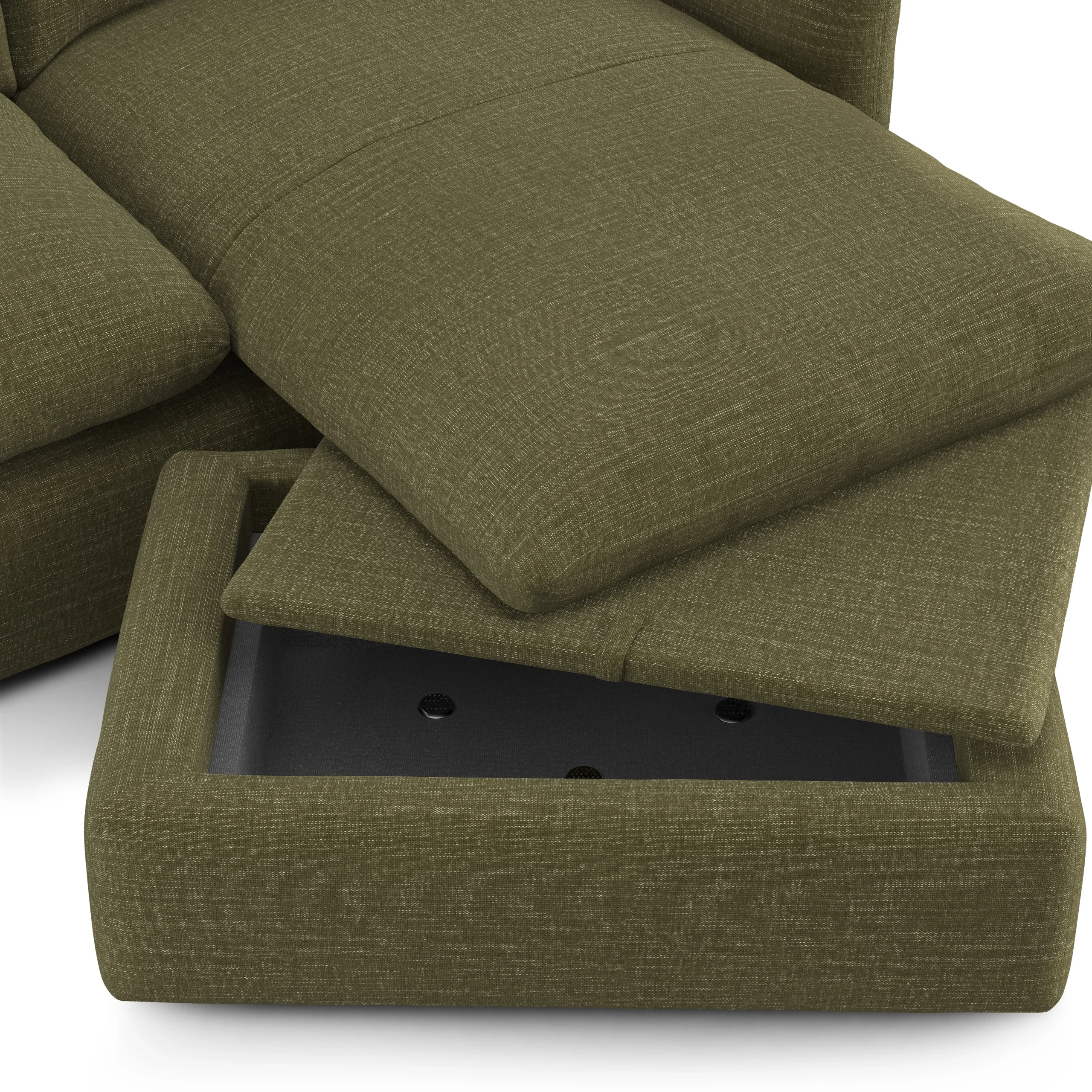 Leigh 86_ Reversible Storage Sectional - Napa Moss - Image 12