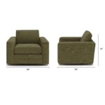 Riley 42_ Grand Swivel Chair - Napa Moss