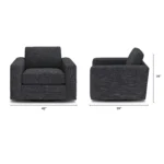Riley 42_ Grand Swivel Chair - Napa Charcoal