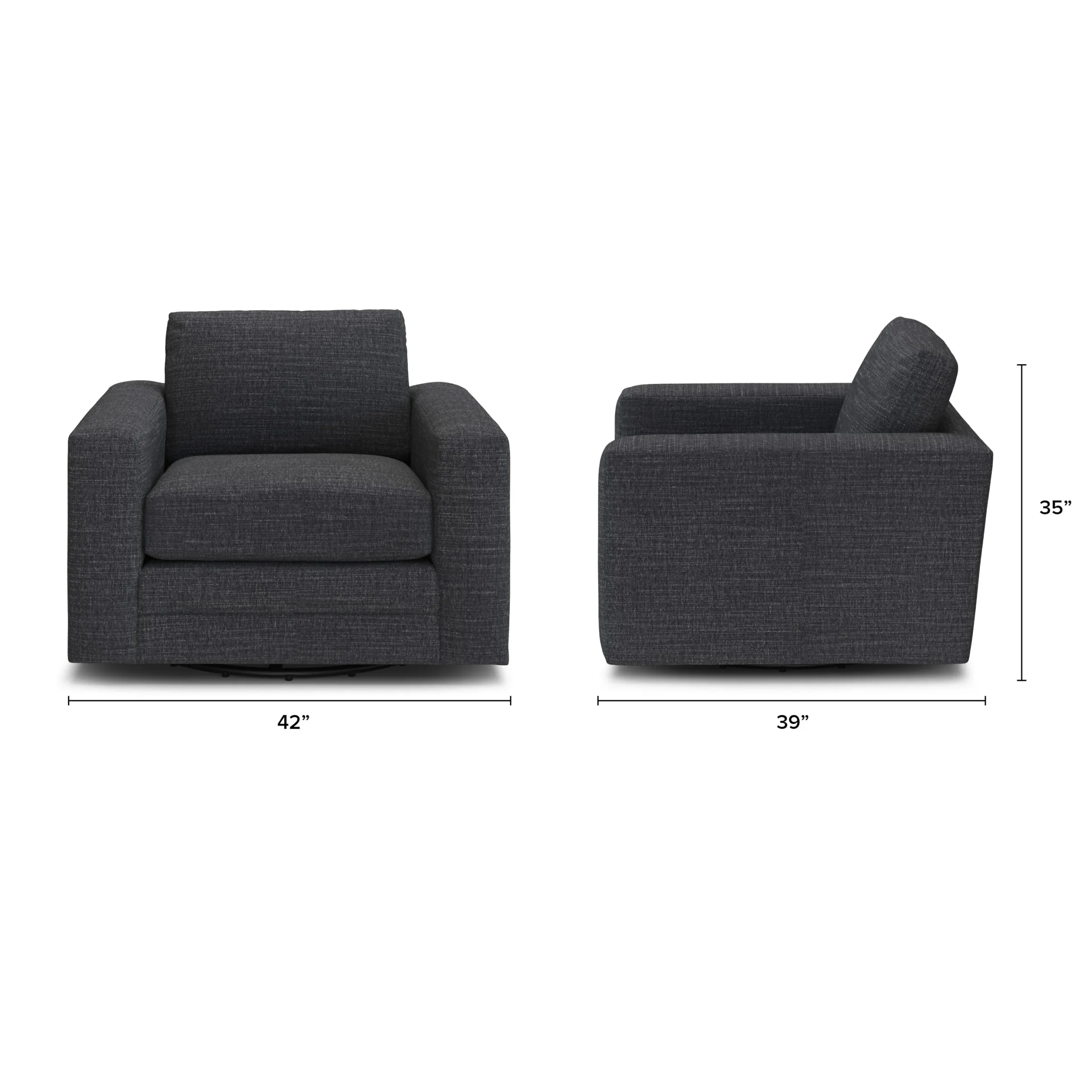 Riley 42_ Grand Swivel Chair - Napa Charcoal - Image 2