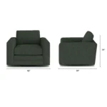Riley 42_ Grand Swivel Chair - Green Wool Bouclé