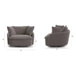 Leigh 47_ Velvet Grand Swivel Lounge Chair - Hale Warm Gray