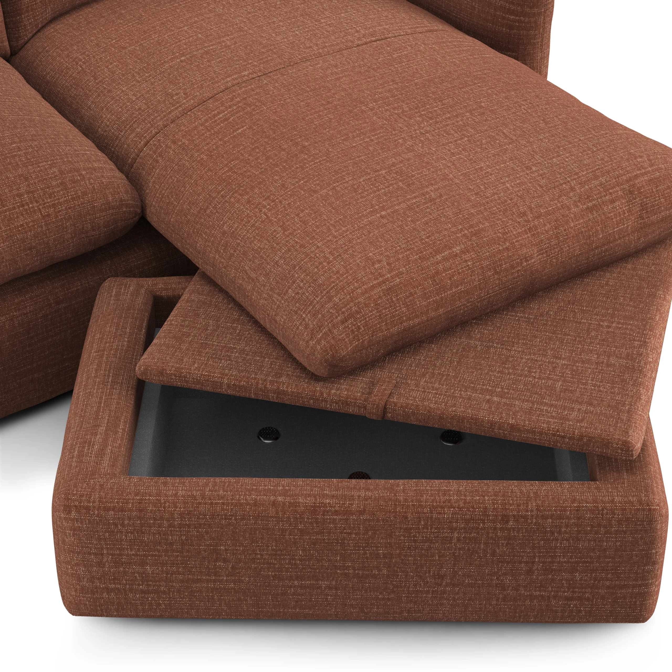 Leigh 86_ Reversible Storage Sectional - Napa Rust - Image 12