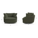 Leigh 47_ Grand Velvet Swivel Lounge Chair - Hale Fir Green