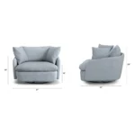 Leigh 47_ Grand Swivel Lounge Chair - Silver Light Blue