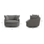 Leigh 47_ Grand Swivel Lounge Chair - Silver Gray