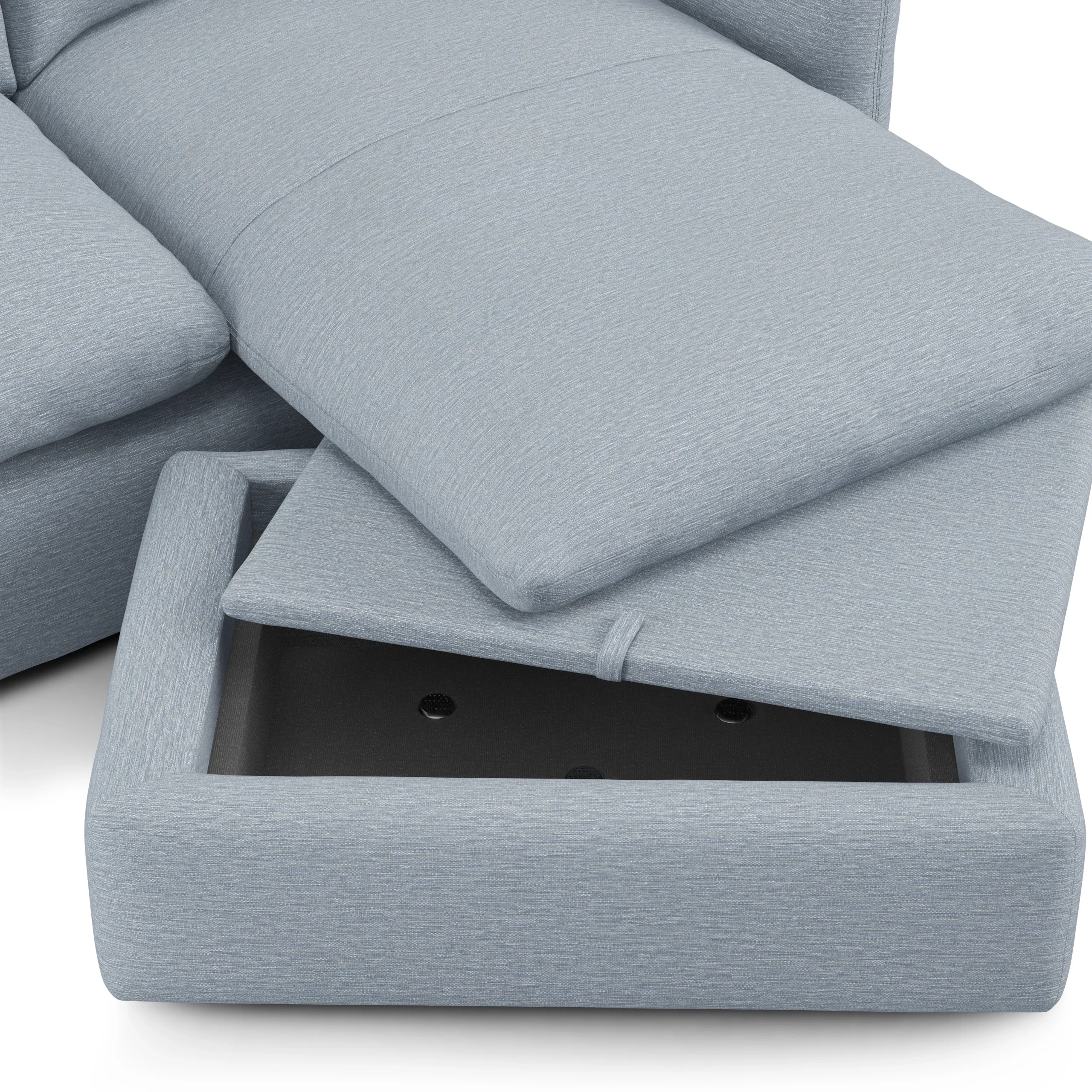 Leigh 86_ Reversible Storage Sectional - Silver Light Blue - Image 12