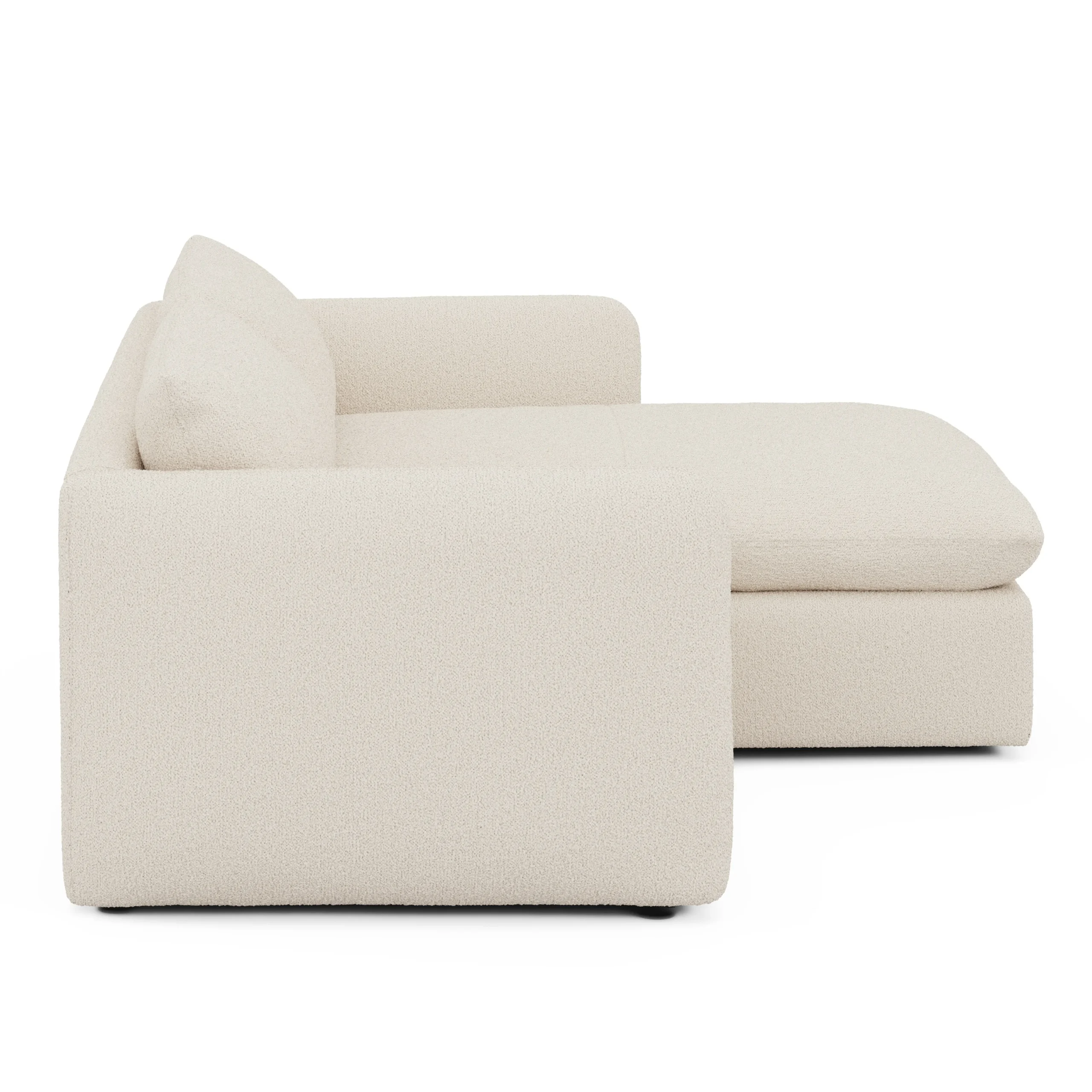 Leigh 86_ Reversible Storage Sleeper Sectional - Ivory Wool Bouclé - Image 12