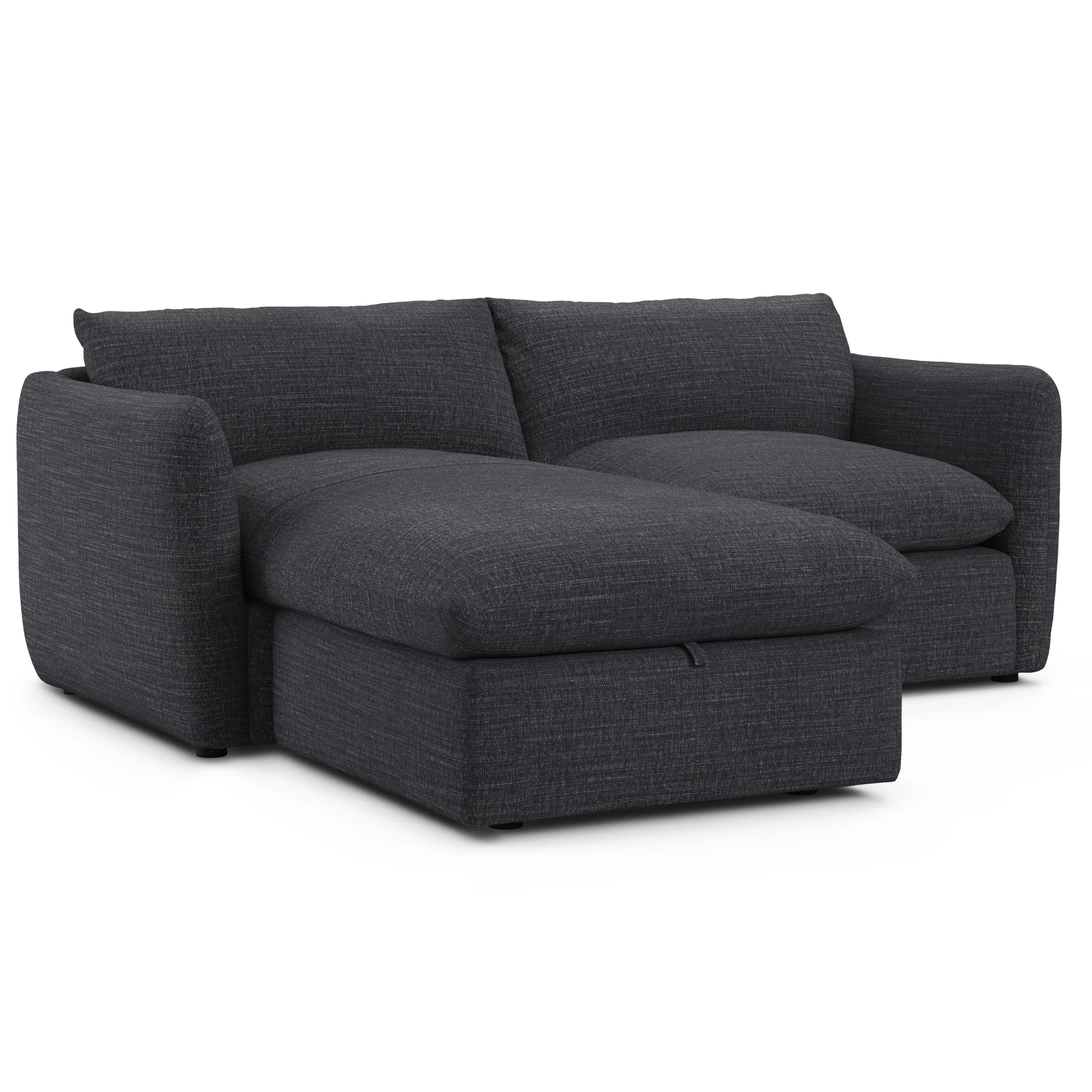 Leigh 86_ Reversible Storage Sleeper Sectional- Napa Charcoal - Image 12