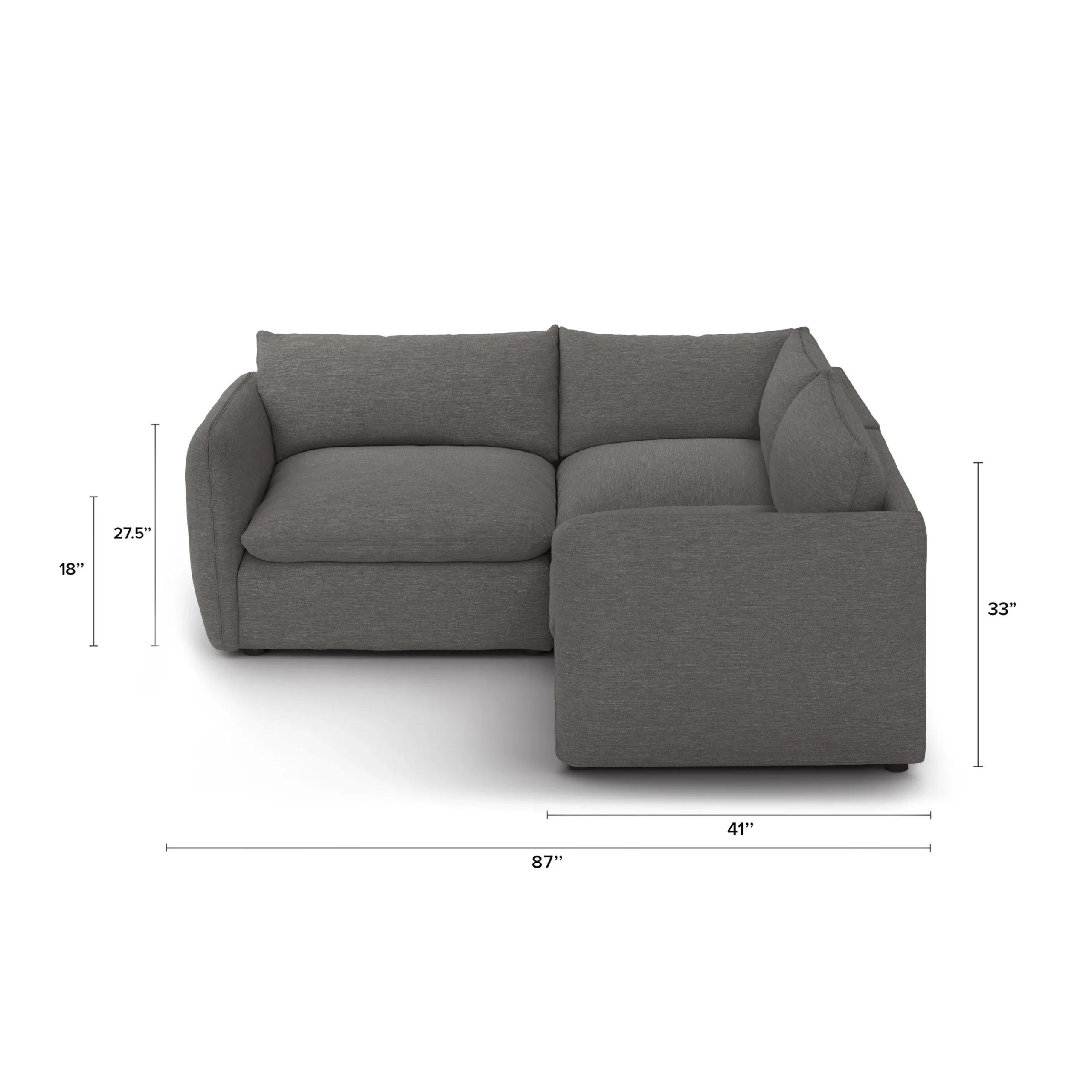 Leigh 87_ Modular Corner Sectional - Silver Gray - Image 12