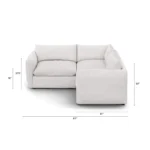 Leigh 87_ Modular Corner Sectional - Silver Ivory