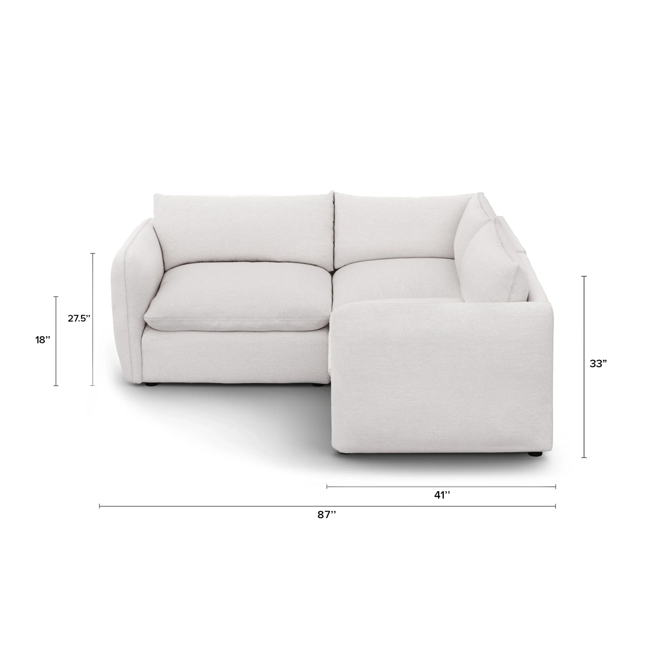 Leigh 87_ Modular Corner Sectional - Silver Ivory - Image 12