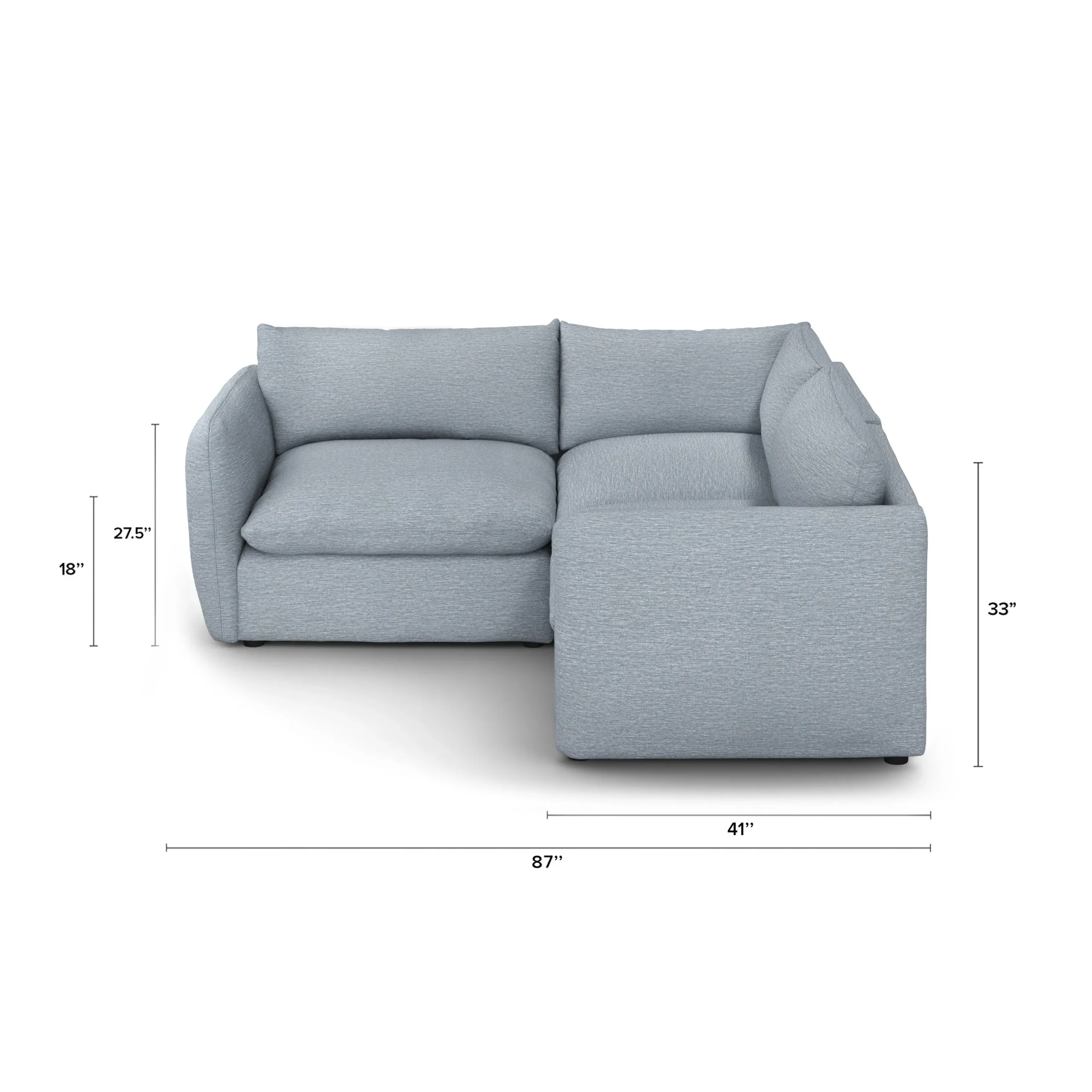 Leigh 87_ Modular Corner Sectional - Silver Light Blue - Image 12