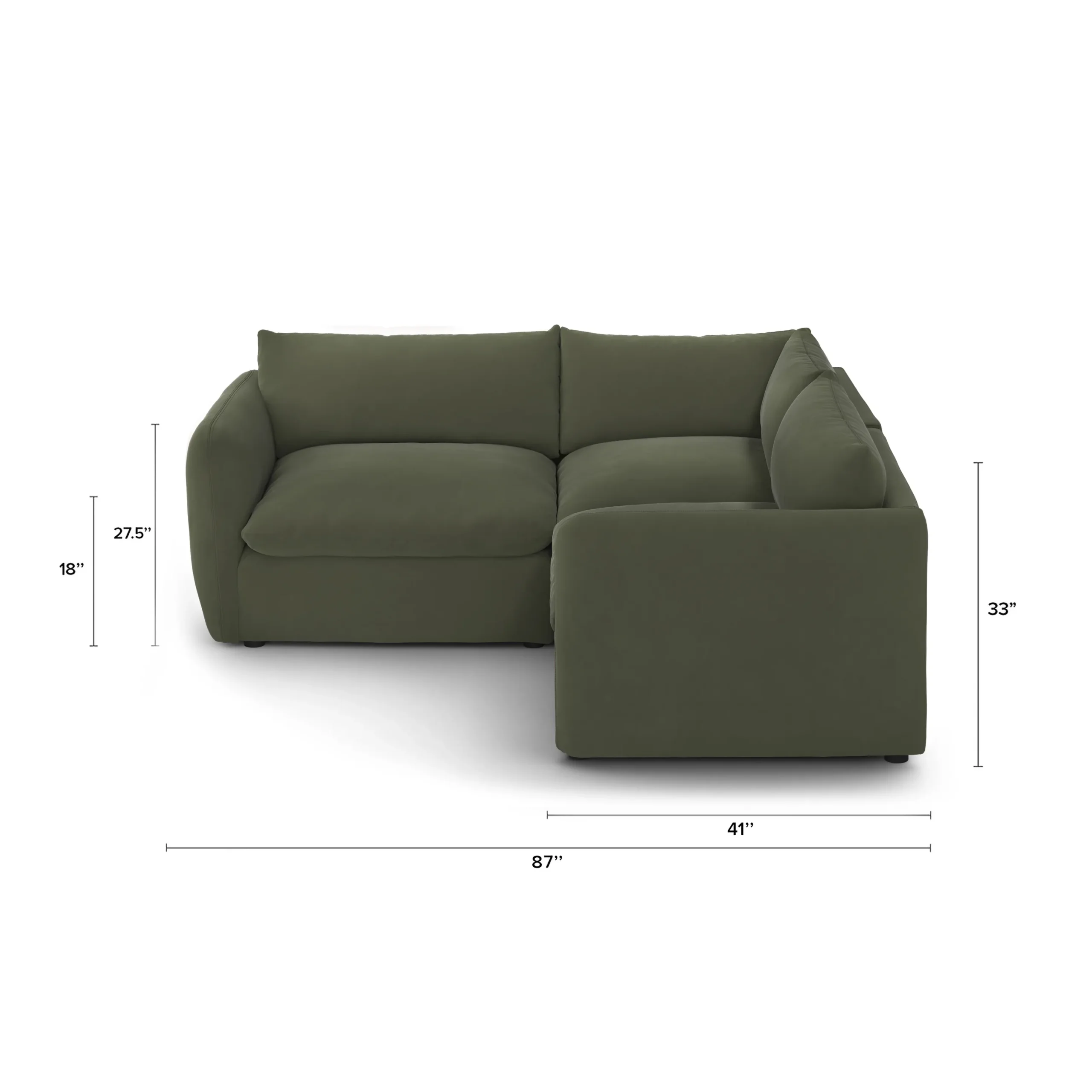 Leigh 87_ Velvet Modular Corner Sectional - Hale Fir Green - Image 12