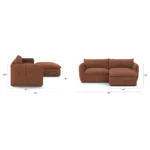 Leigh 92_ Modular Sectional - Napa Rust