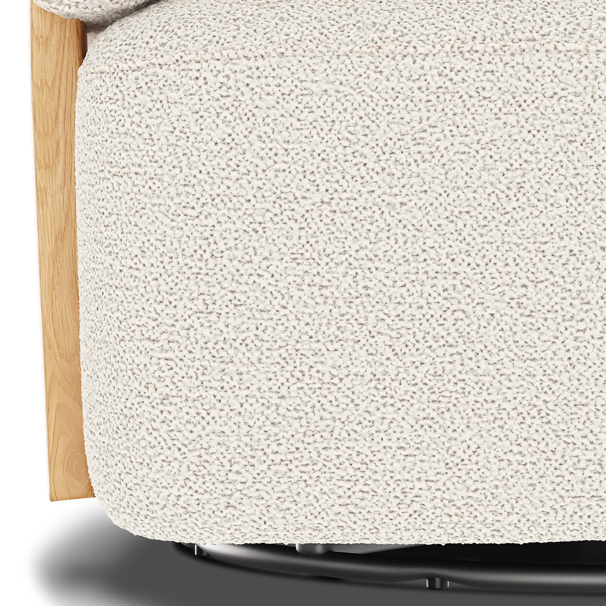 Julie 32_ Swivel Chair - Ivory Wool Bouclé - Image 7