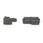 Leigh 92_ Modular Sectional - Silver Gray
