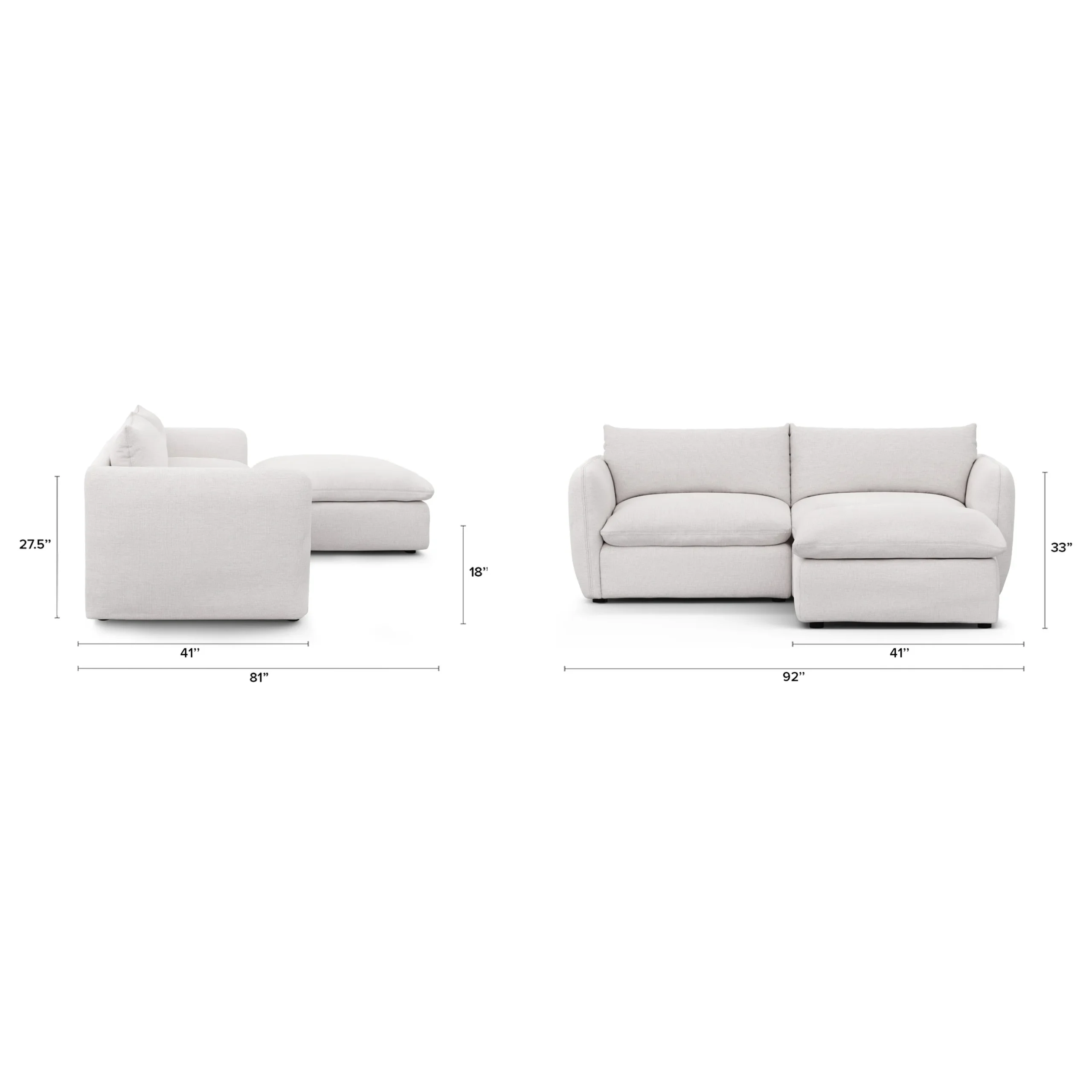 Leigh 92_ Modular Sectional - Silver Ivory - Image 12