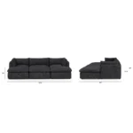 Leigh 121.5_ Modular Open Pit Sectional - Napa Charcoal