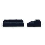 Leigh 121.5_ Velvet Modular Open Pit Sectional - Hale Ink