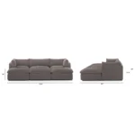 Leigh 121.5_ Velvet Modular Open Pit Sectional - Hale Warm Gray