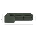 Leigh 126_ Modular Corner Sectional - Green Wool Bouclé