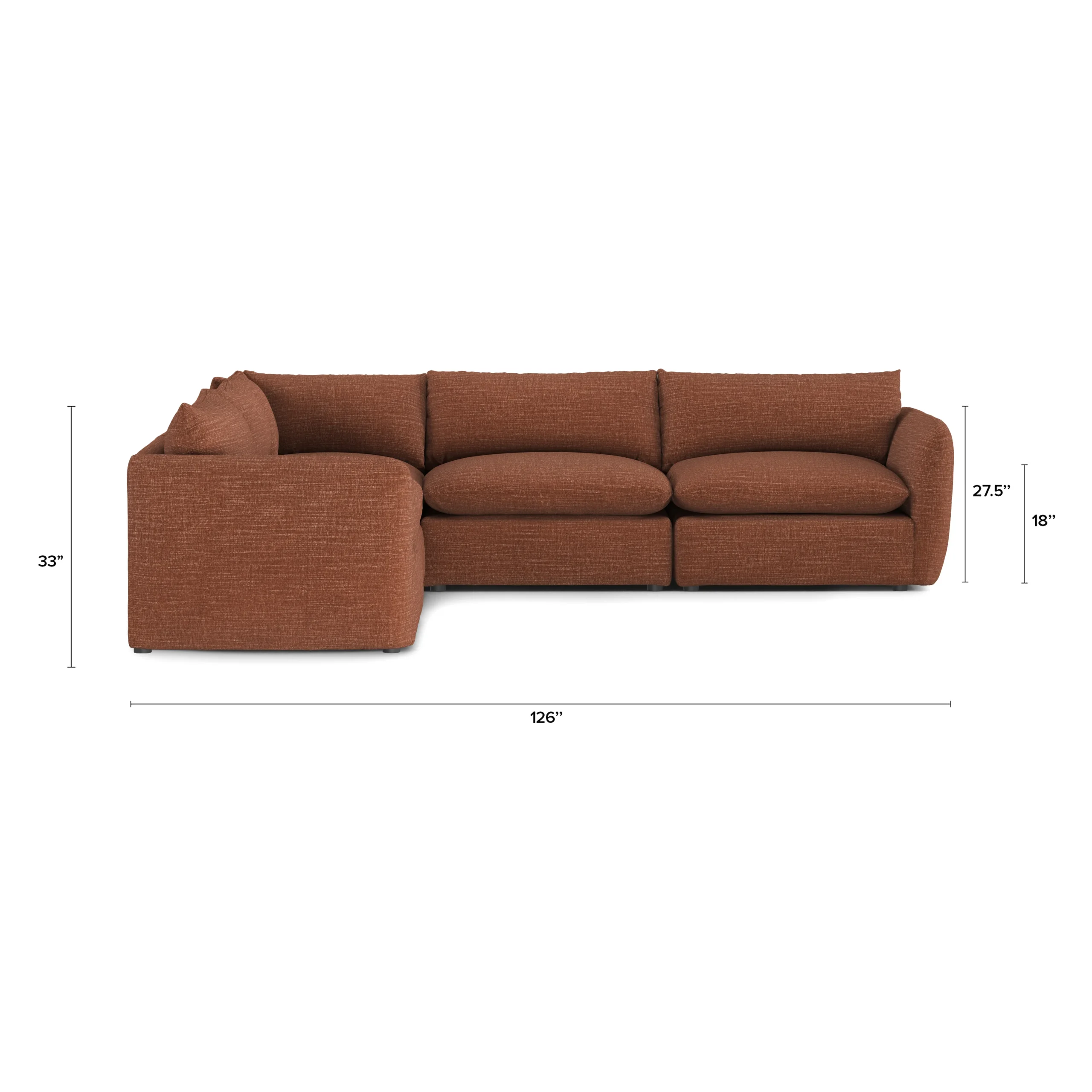 Leigh 126_ Modular Corner Sectional - Napa Rust - Image 12