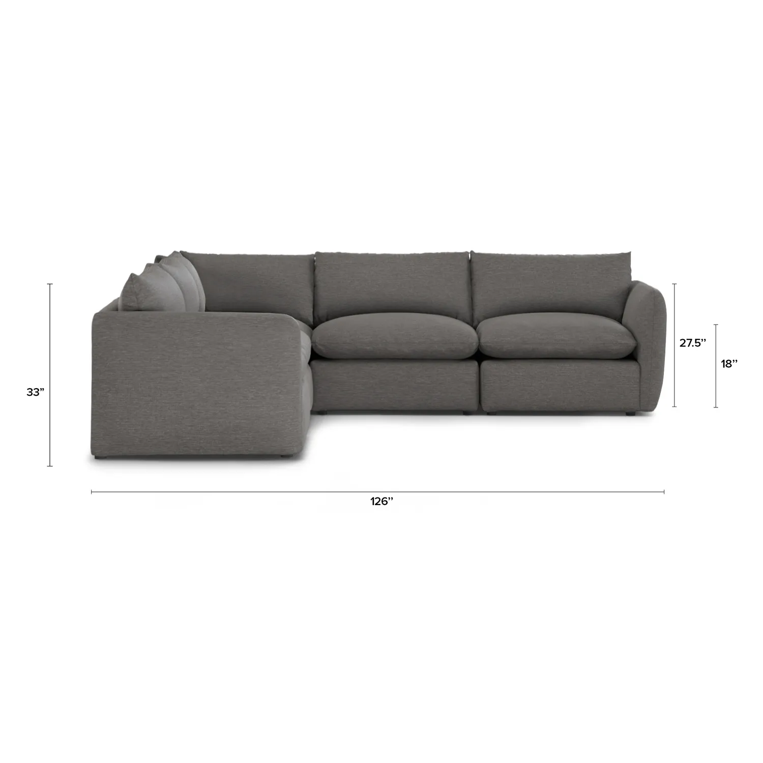 Leigh 126_ Modular Corner Sectional - Silver Gray - Image 12