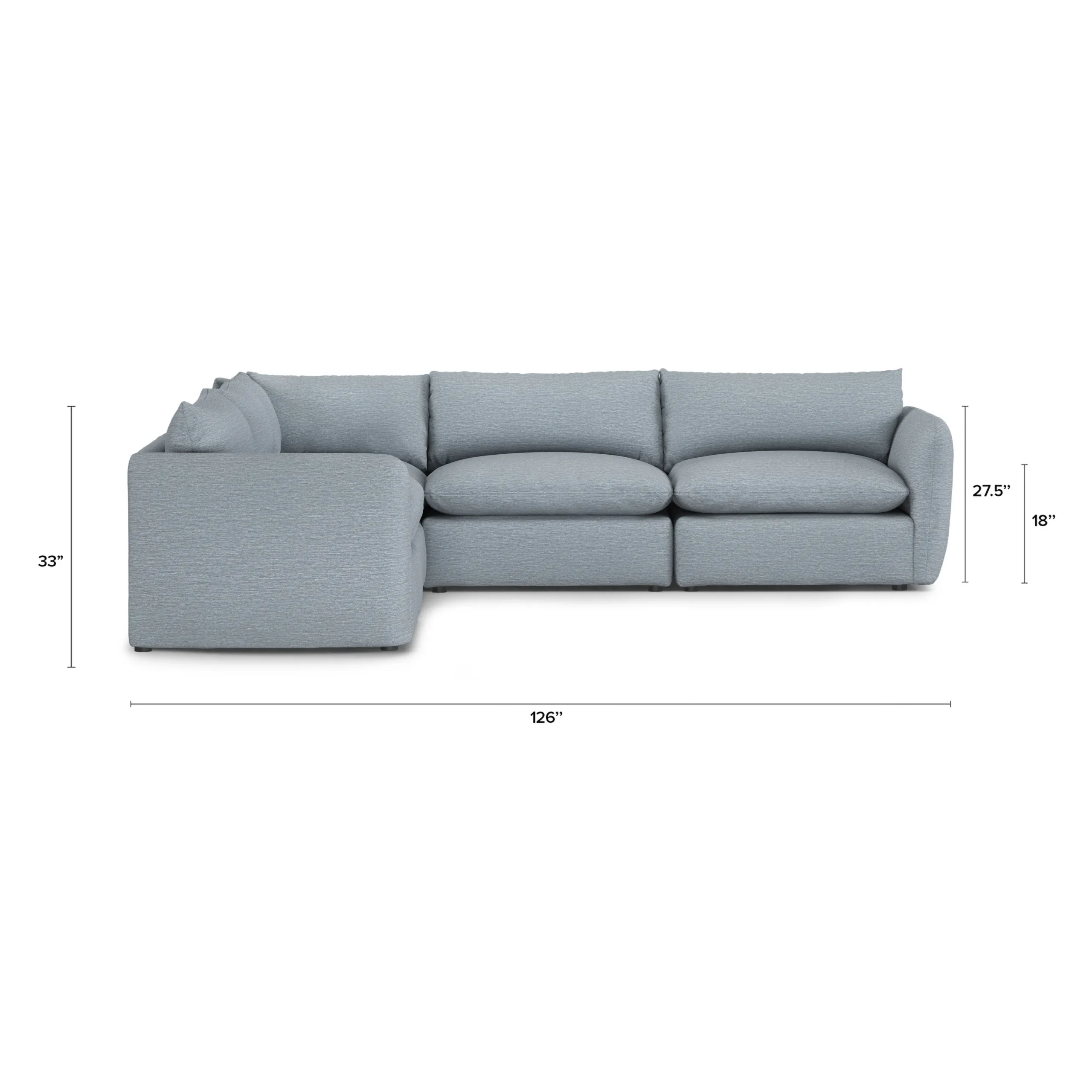 Leigh 126_ Modular Corner Sectional - Silver Light Blue - Image 12