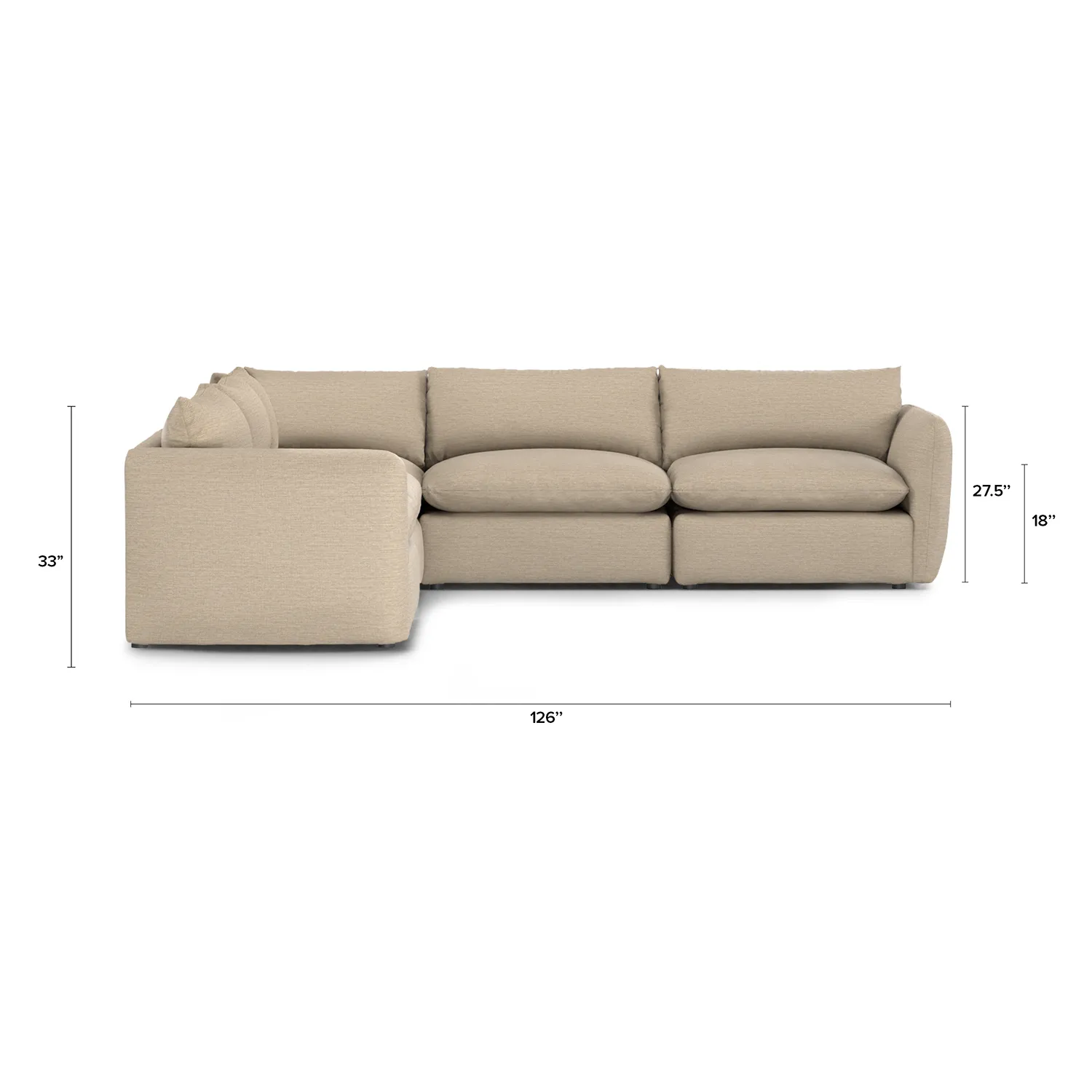 Leigh 126_ Modular Corner Sectional - Silver Taupe - Image 12