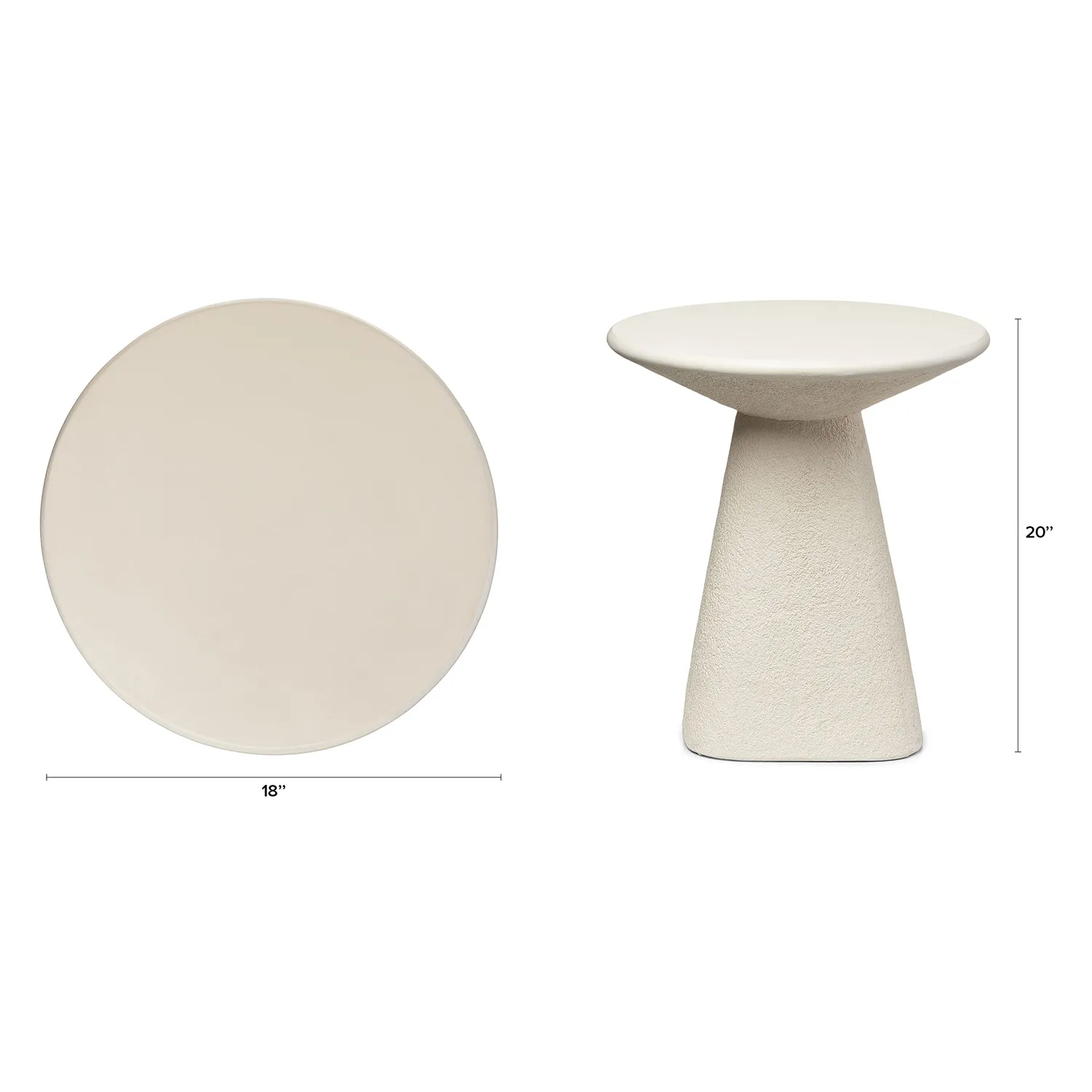 Ozetta Concrete Side Table - Moonlit Ivory - Image 2