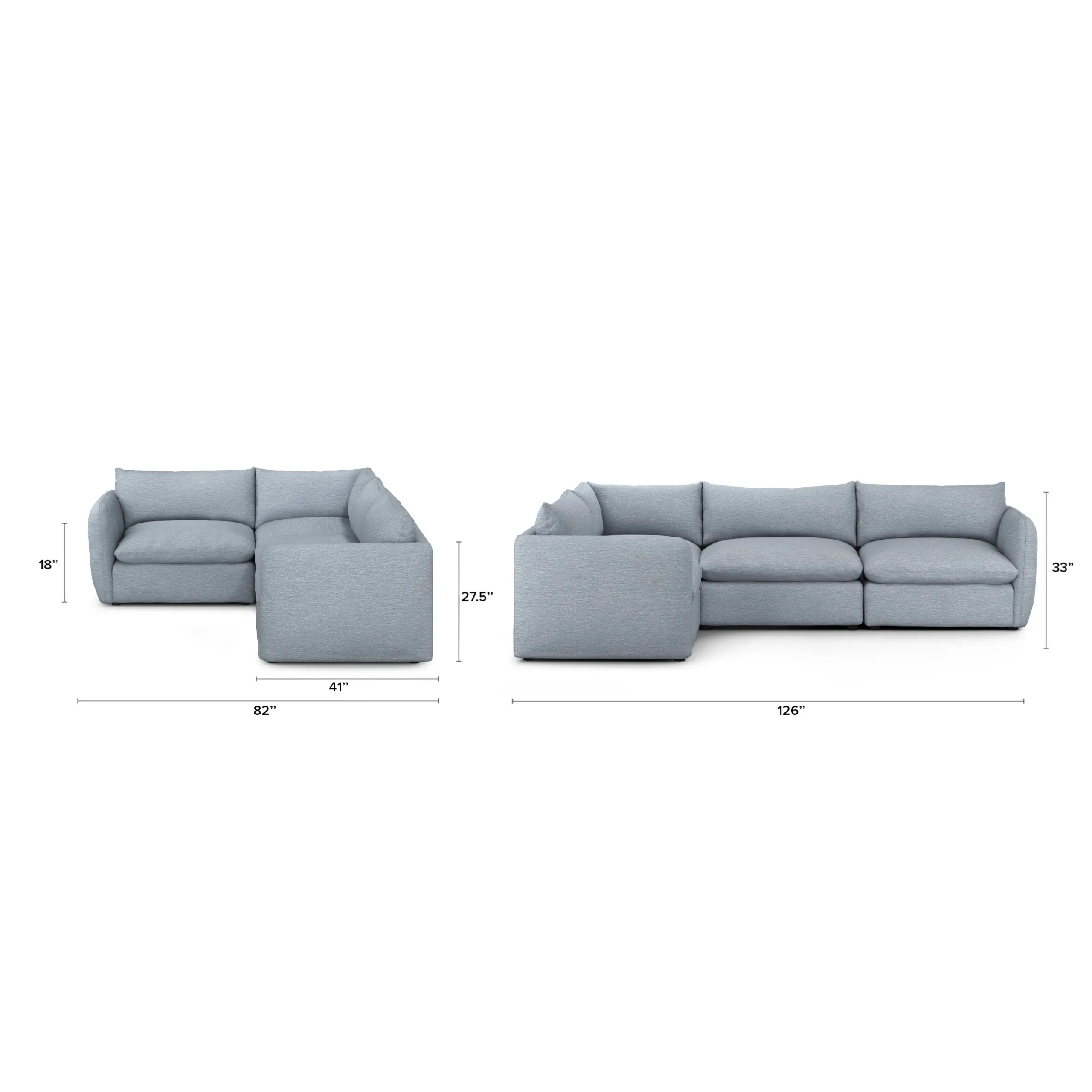 Leigh 126_ Modular L Sectional - Silver Light Blue - Image 12
