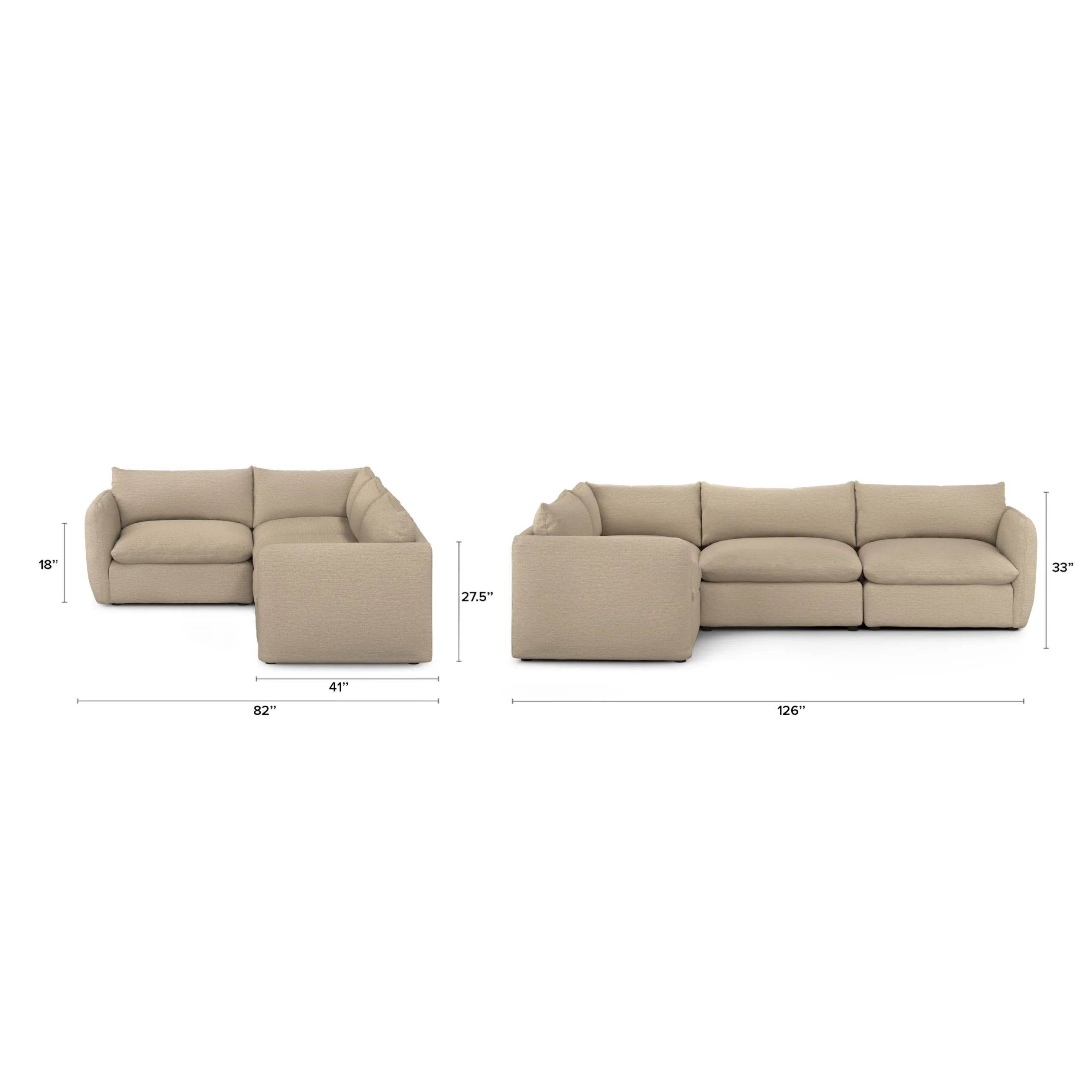 Leigh 126_ Modular L Sectional - Silver Taupe - Image 12