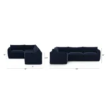 Leigh 126_ Velvet Modular L Sectional - Hale Ink