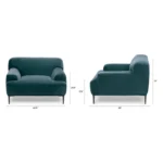 Abisko 42.5_ Velvet Lounge Chair - Plush Pacific Blue