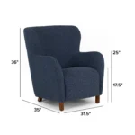Archie 31.5_ Lounge Chair - Bijou Blue Bouclé