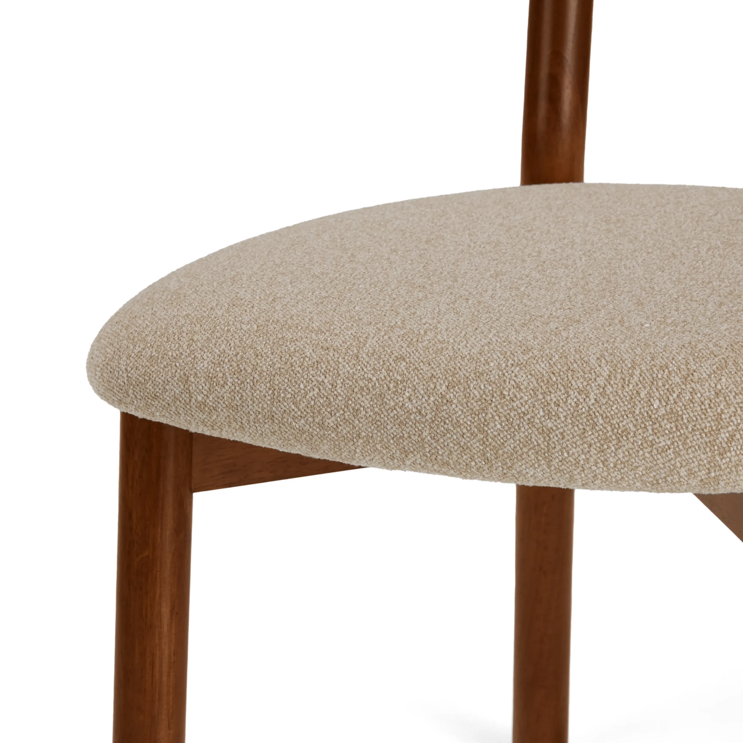 Ulka Dining Chair - Walnut and Ratine Buff - Image 12