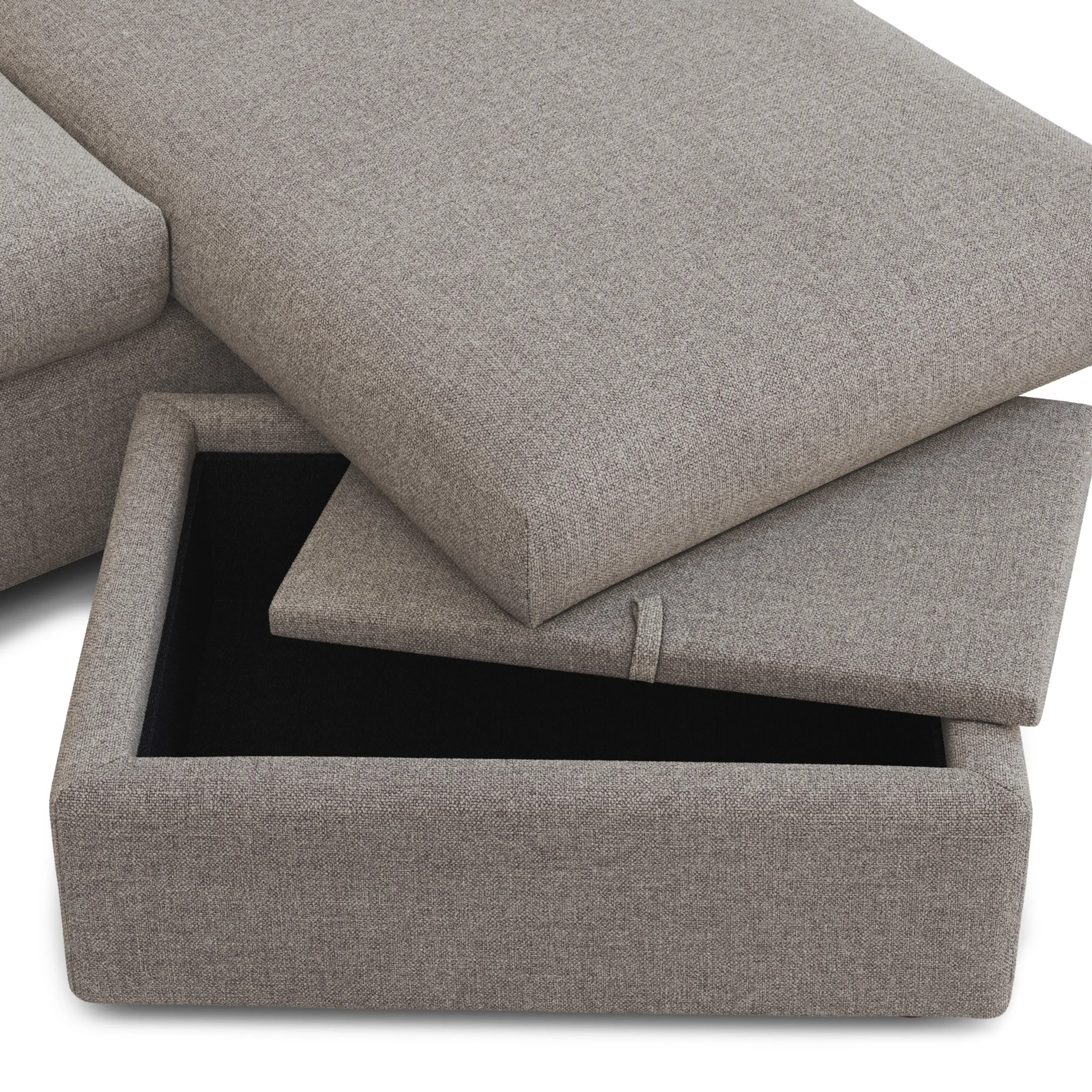 Marina 90_ Reversible Storage Sectional - Hestia Gray - Image 12