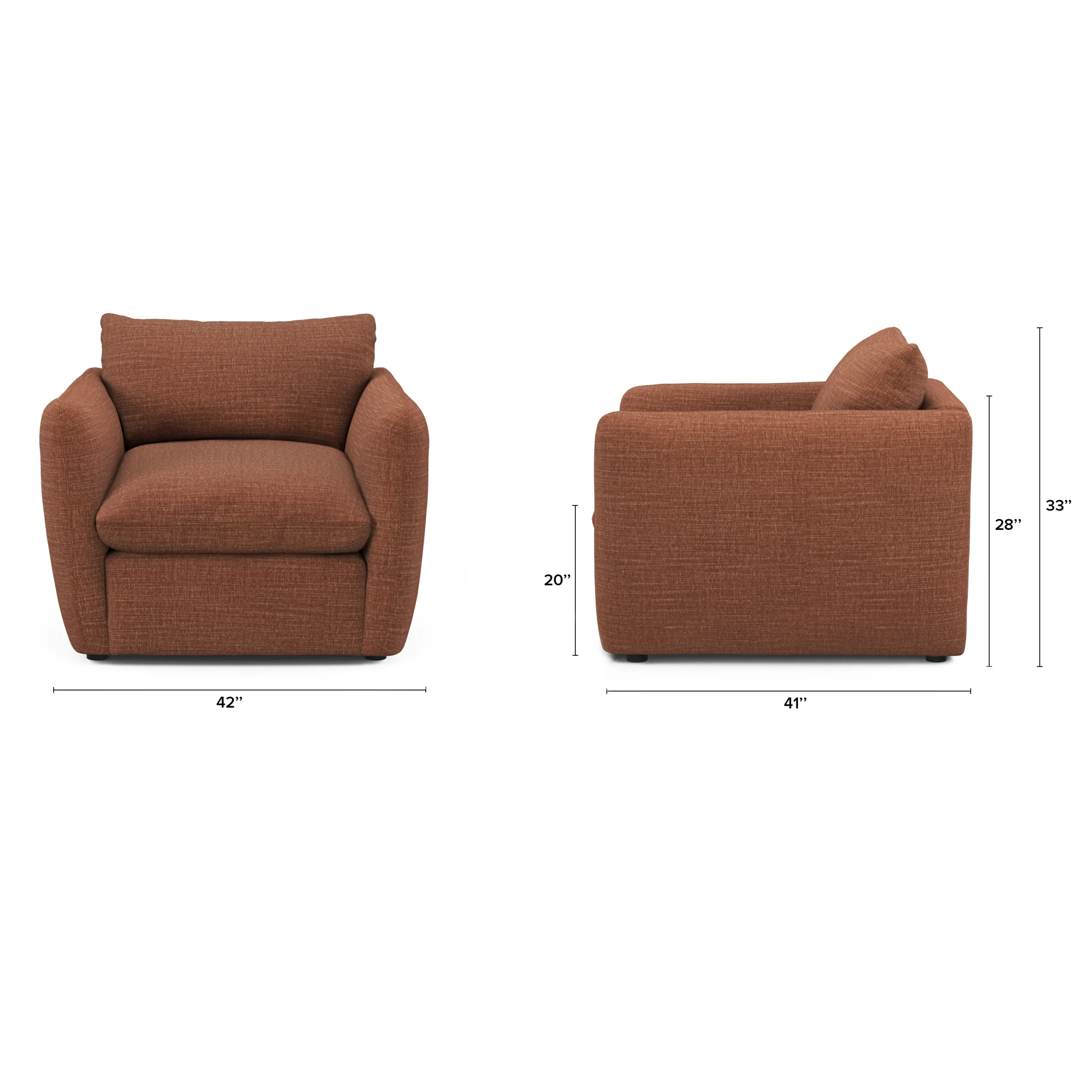 Leigh 42_ Lounge Chair - Napa Rust - Image 2