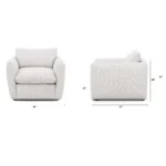Leigh 42_ Lounge Chair - Silver Ivory