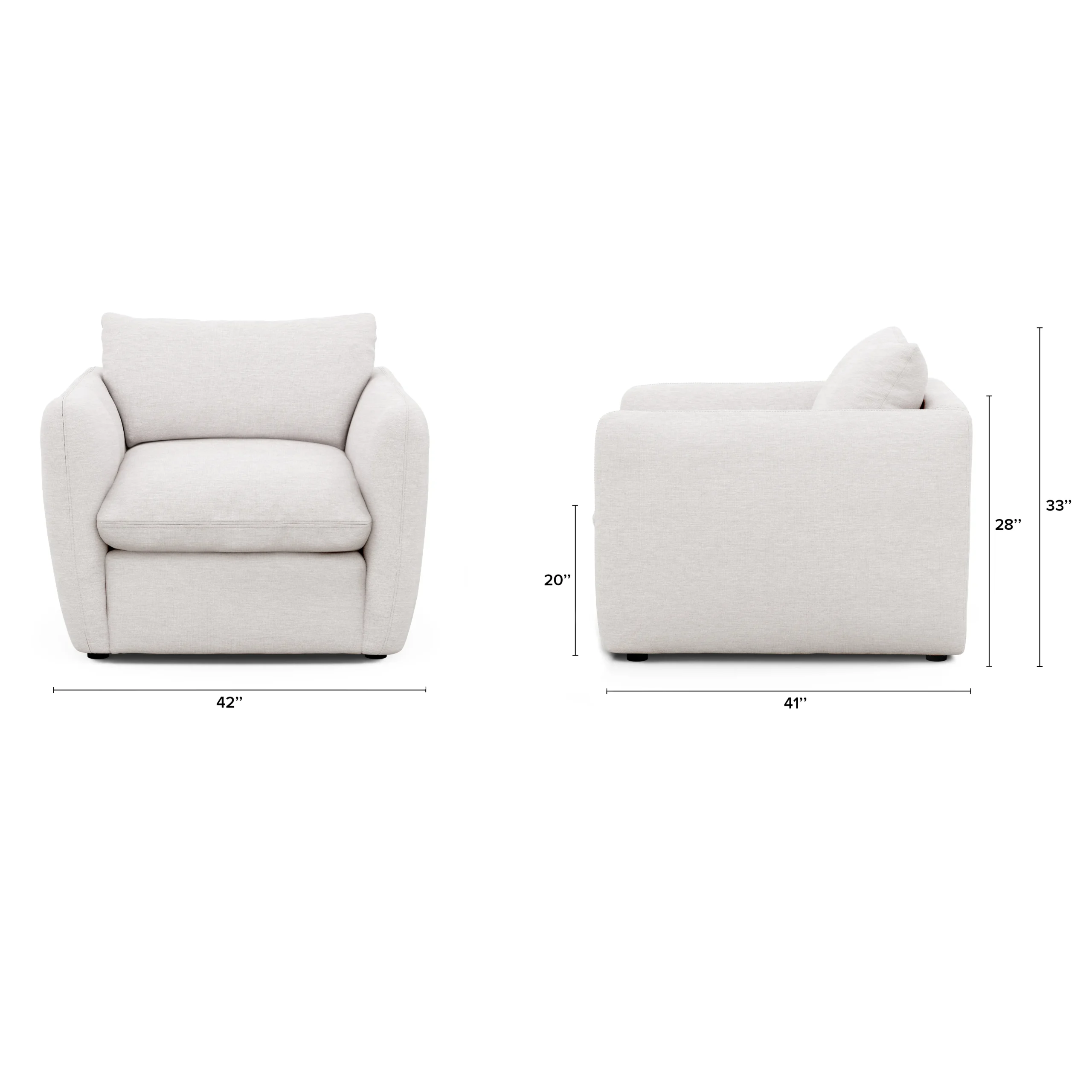 Leigh 42_ Lounge Chair - Silver Ivory - Image 2