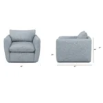 Leigh 42_ Lounge Chair - Silver Light Blue