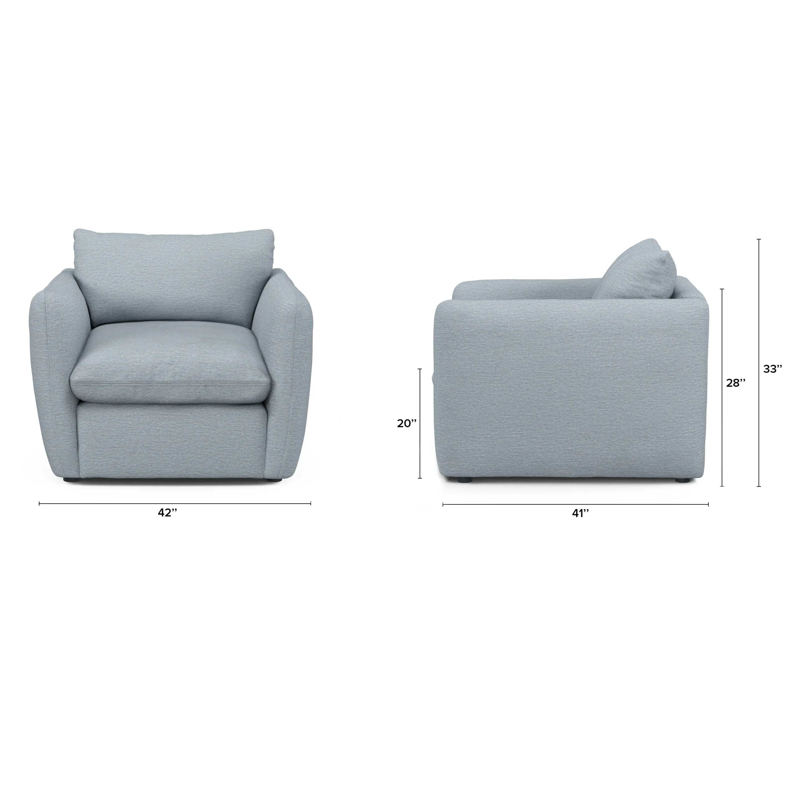 Leigh 42_ Lounge Chair - Silver Light Blue - Image 2