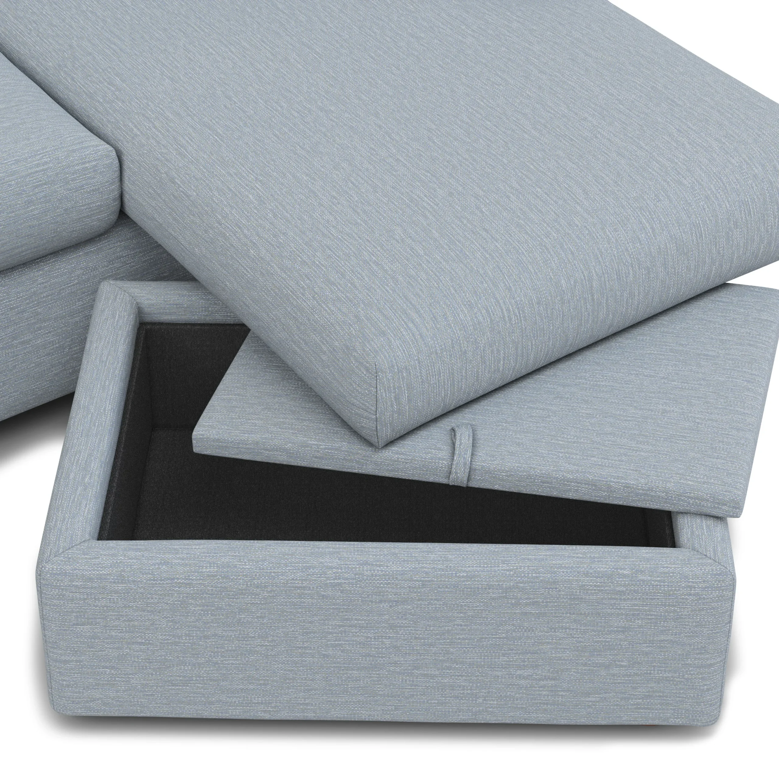 Marina 90_ Reversible Storage Sleeper Sectional - Silver Light Blue - Image 12