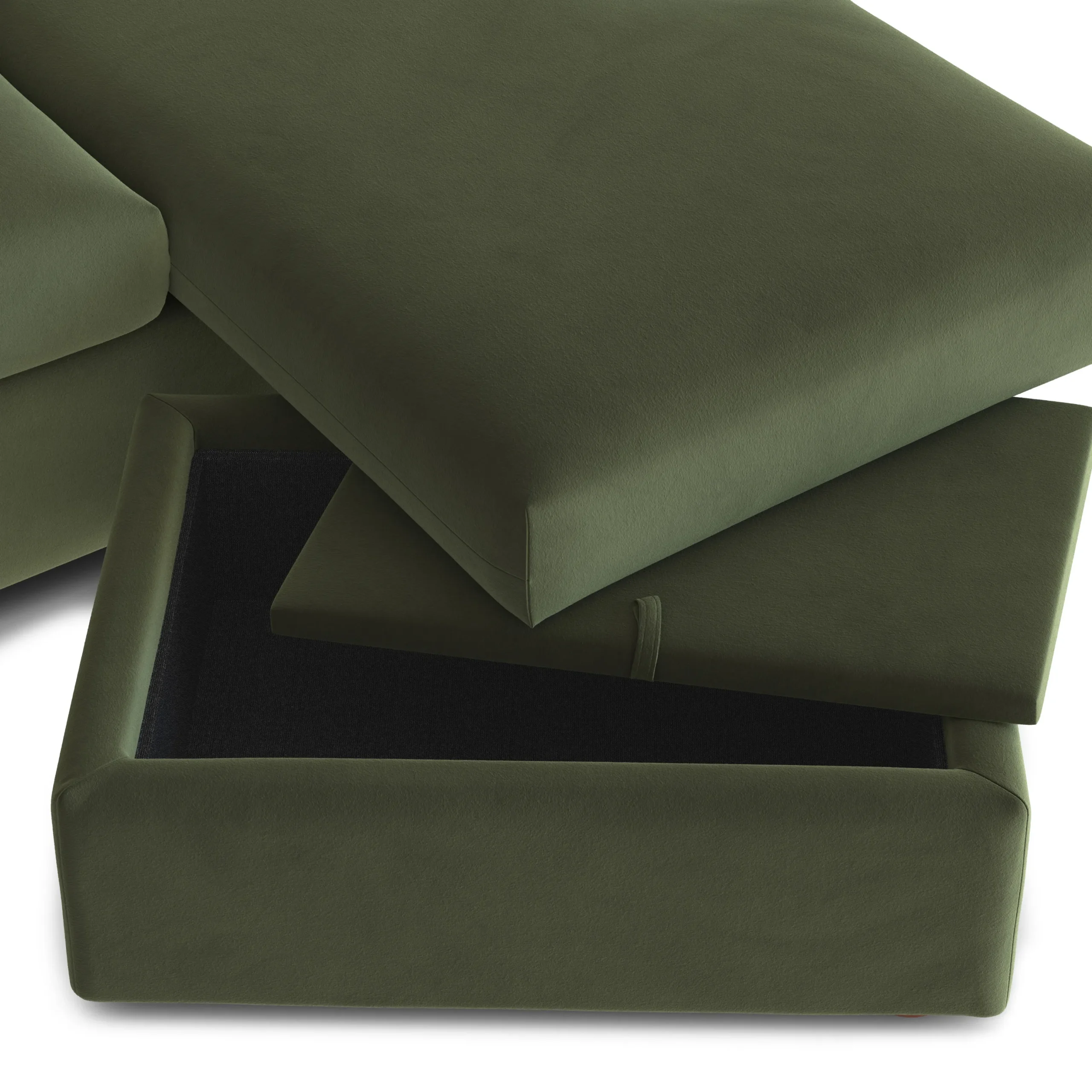 Marina 90_ Velvet Reversible Storage Sleeper Sectional - Hale Fir Green - Image 12