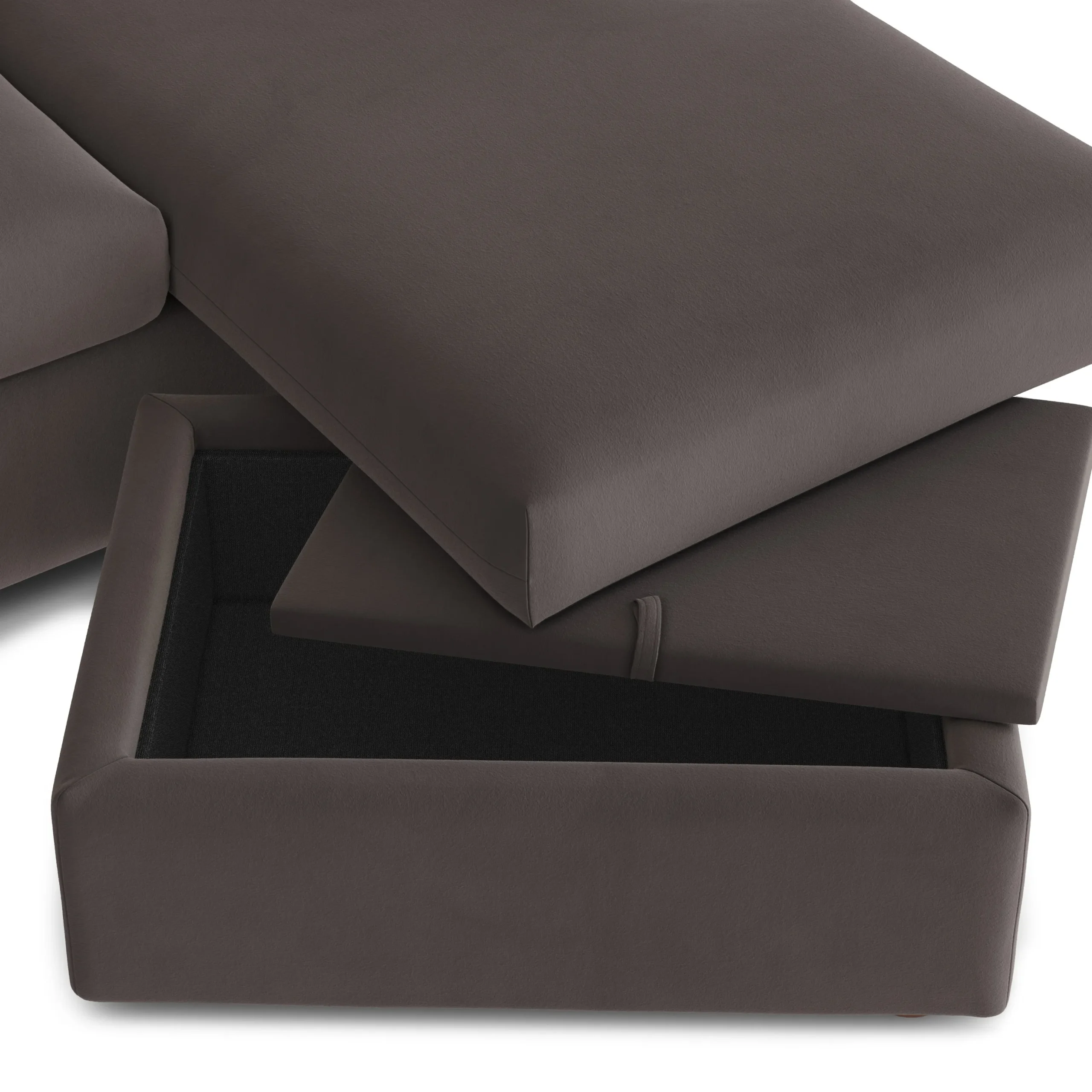 Marina 90_ Velvet Reversible Storage Sleeper Sectional - Hale Warm Gray - Image 12